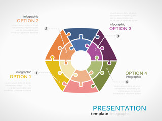 Infographic hexagon presentation