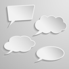 Set of four thought bubbles