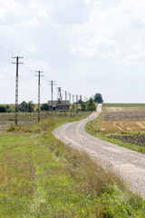 Rural landscape at sunny day in Central Poland, Europe