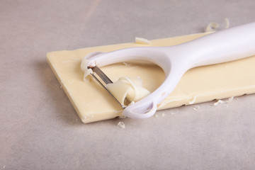 grating white chocolate
