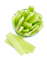 fresh celery isolated on white background