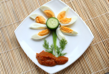 Decorated, cheerful children's meal