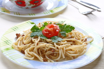 Spaghetti with meat