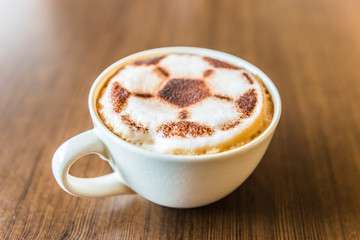 Soccer latte coffee