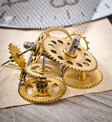 mechanical clock gears