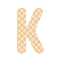 Orange squares pattern alphabet K