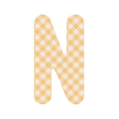 Orange squares pattern alphabet N