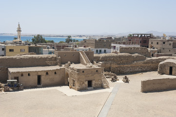 Ancient fort in old egyptian town