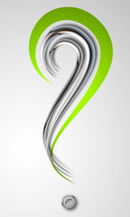 Abstract green question mark