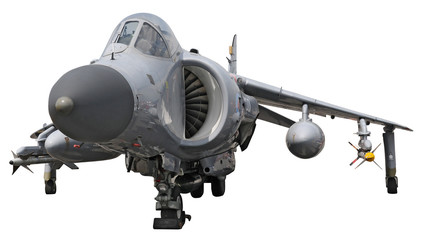 Fototapeta na wymiar Sea Harrier Jump Jet - isolated on white