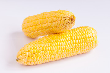 Grains of ripe corn on isolate.
