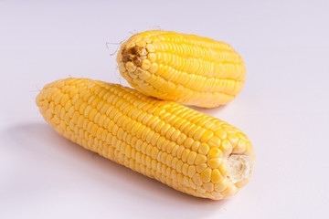 Grains of ripe corn on isolate.