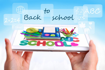 back to school concept with tablet pc