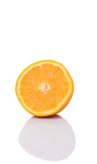 Orange fruits over white background