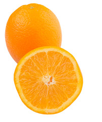 Orange fruits over white background
