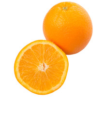 Orange fruits over white background