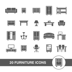 Furniture icons set.