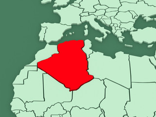Map of worlds. Algeria.