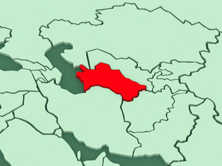Map of worlds. Turkmenistan.
