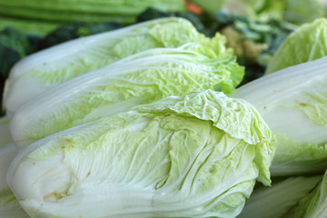Fresh cabbage in the market.