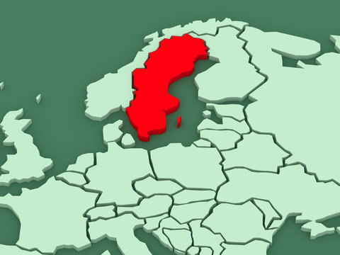 Map of worlds. Sweden.