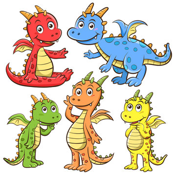 dragon cartoon set