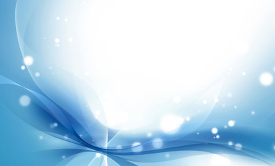 Abstract blue and cyan wave background with glitter