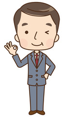 男性　ビジネスマン　表情