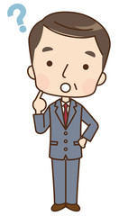 男性　ビジネスマン　表情