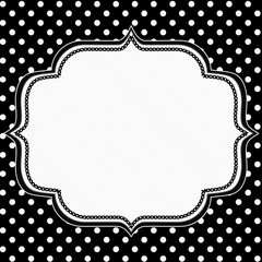 Black and White Polka Dot Background with Embroidery © Karen Roach
