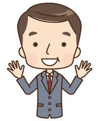 男性　ビジネスマン　表情