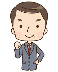 男性　ビジネスマン　表情