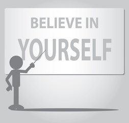 Flat Man Self Confidence Concept