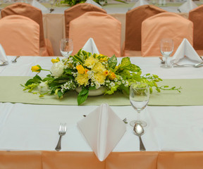 table set for an event party or dinner