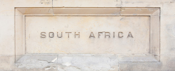 "South Africa" carved in granite