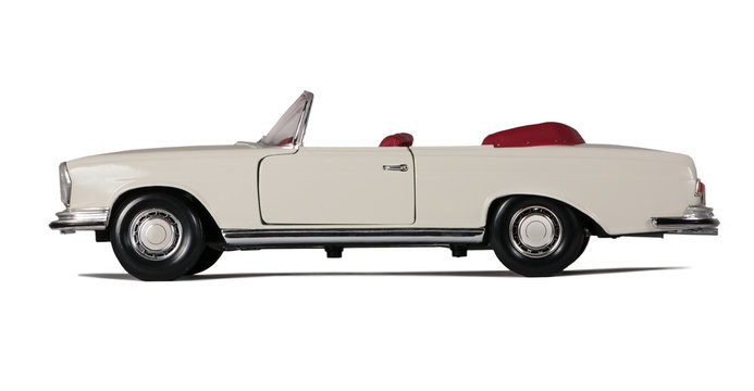Fototapeta Vintage white car cabriolet