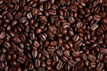 Arabica coffee beans texture