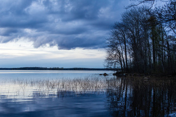 Sunset at Vuoksa lake