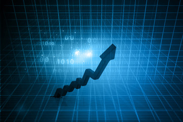 Business Graph on abstract blue background.
