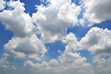 blue sky with clouds closeup