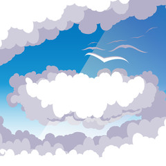 Cloud scape with seaguls