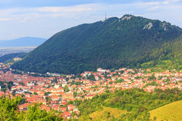 Fototapeta na wymiar Aerial view of the Old Town, Brasov, Transylvania, Romania
