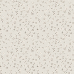 seamless pattern with coffee beans and cups