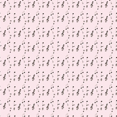 Seamless Pattern of Music Notes