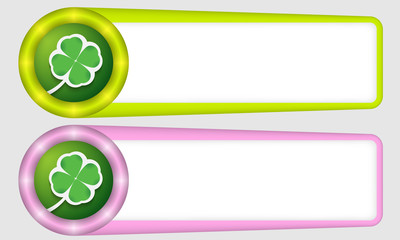 Obraz premium green and purple frames for any text with cloverleaf