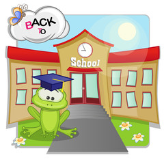 Frog and school