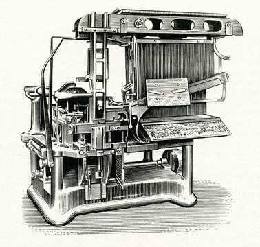 First commercial  linotype "Blower" (1886)