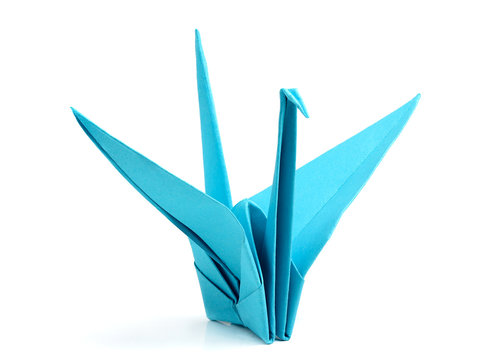 Blue Origami Bird.