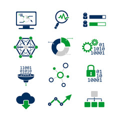 Data analytic icons set