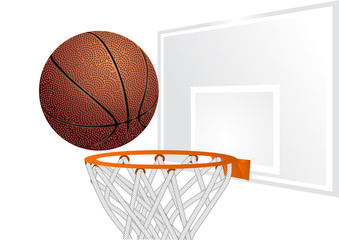 Naklejka premium basketball and basket